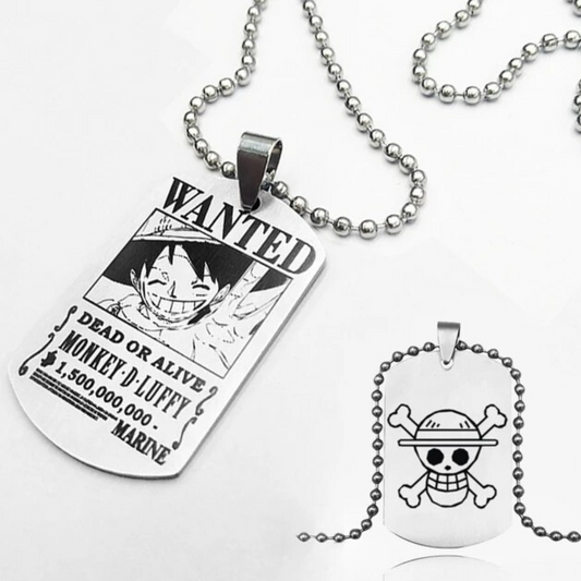 Luffy Wanted Silver Necklace