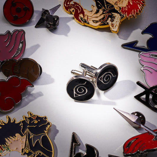 Naruto leaf cufflinks