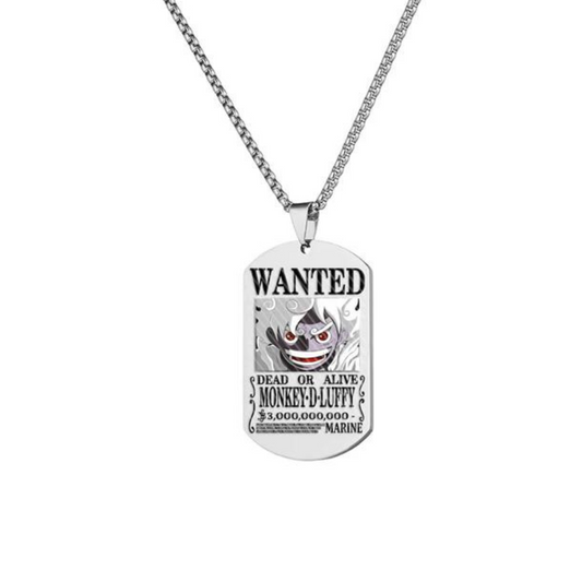 Luffy Silver Wanted Necklace