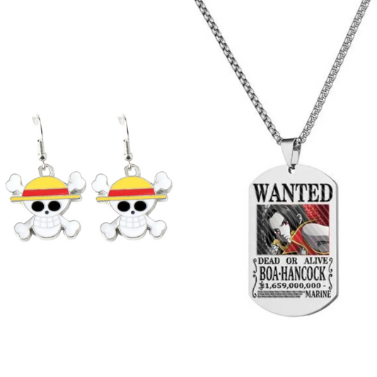 Luffy Earrings + Boa Wanted Necklace