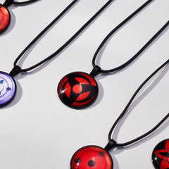 Sharingan (silver) + Kakashi necklace (black)